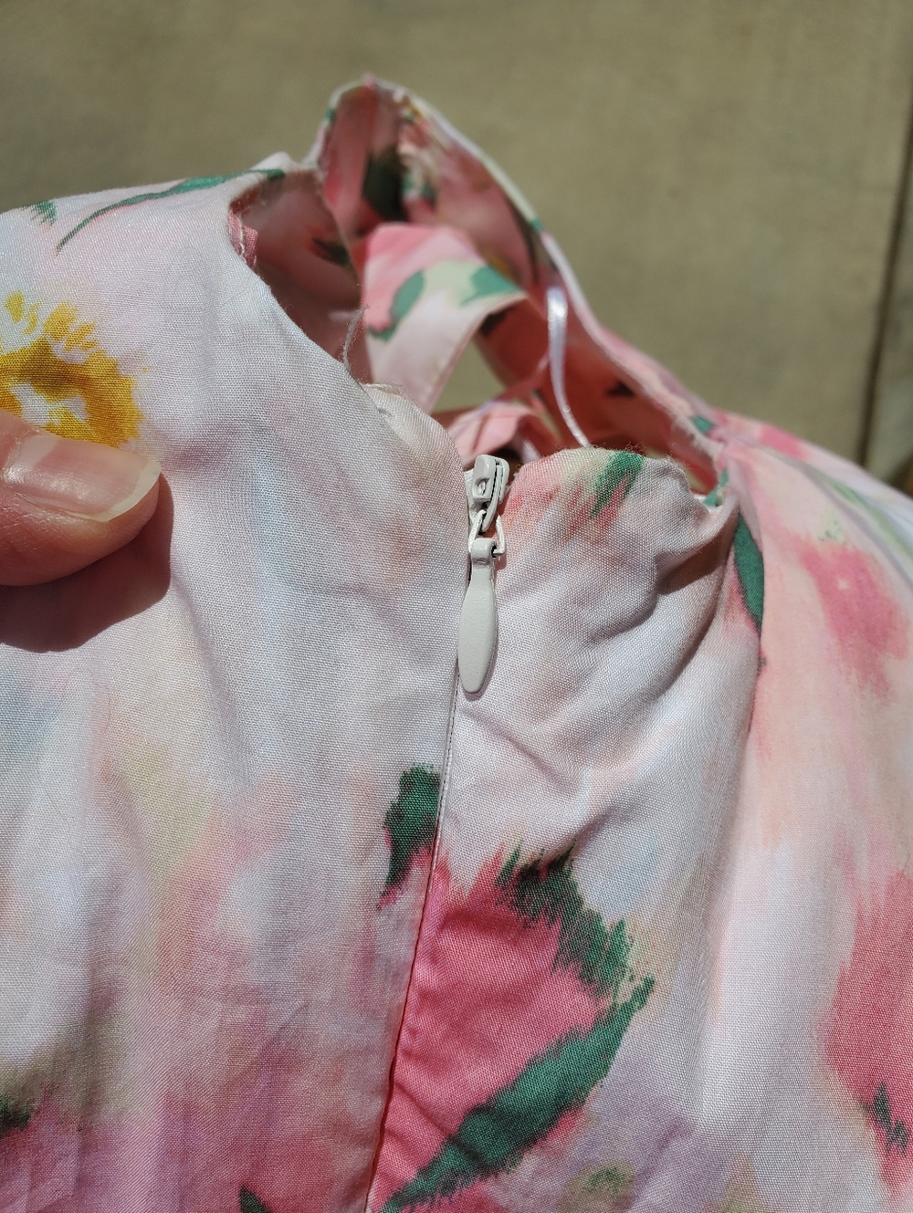 A New Day Size 10 Corset Woven Mini Dress A Line Pink & White Poplin Floral NWOT - Picture 8 of 16